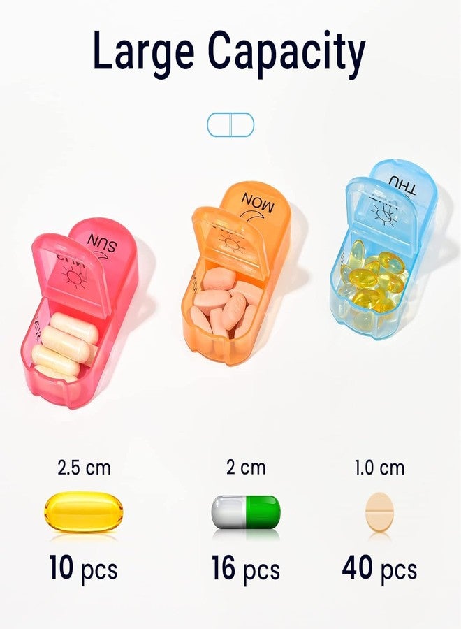Rabbonix Weekly Medicine Organizer Box 02 Times a Day, Tablets Container Case Travel Pill Box For 07 days | Multicolor | 01 Pcs - Image 3